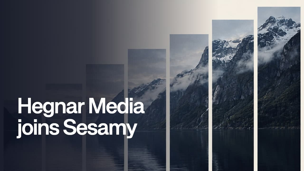 Hegnar Media joins Sesamy, over a Norwegian fjord cut into rising vertical strips